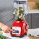 Oster Licuadora De 2 Velocidades Más Pulso Con Vaso De Plástico 1,25 L 800 W Color Rojo Blstkap-Rpb
