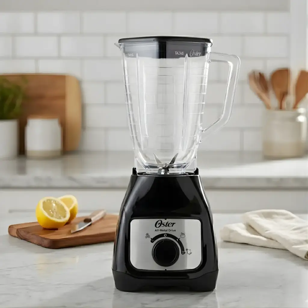 Licuadora Oster Con Vaso De Plástico 2 Vel Blstkapbrd Negro