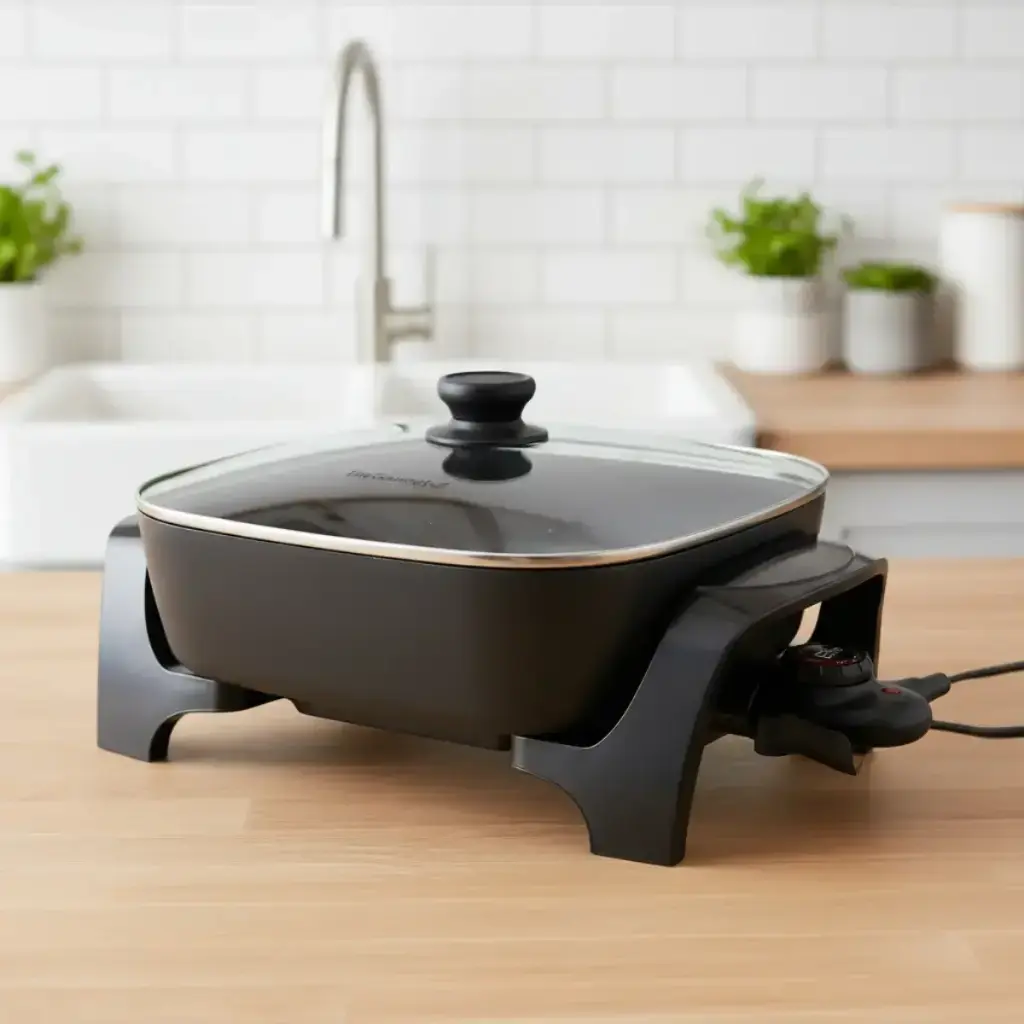 Sartén Eléctrica Con Tapa De Vidrio Elite 7 Litros 120 Volts