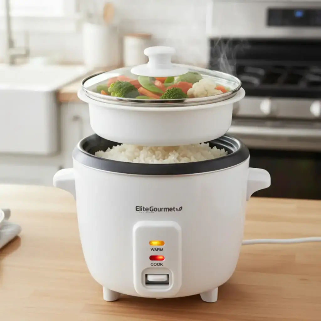 Arrocera y vaporera Eléctrica 6 Tazas De Arroz Cocido De Acero Inoxidable Elite