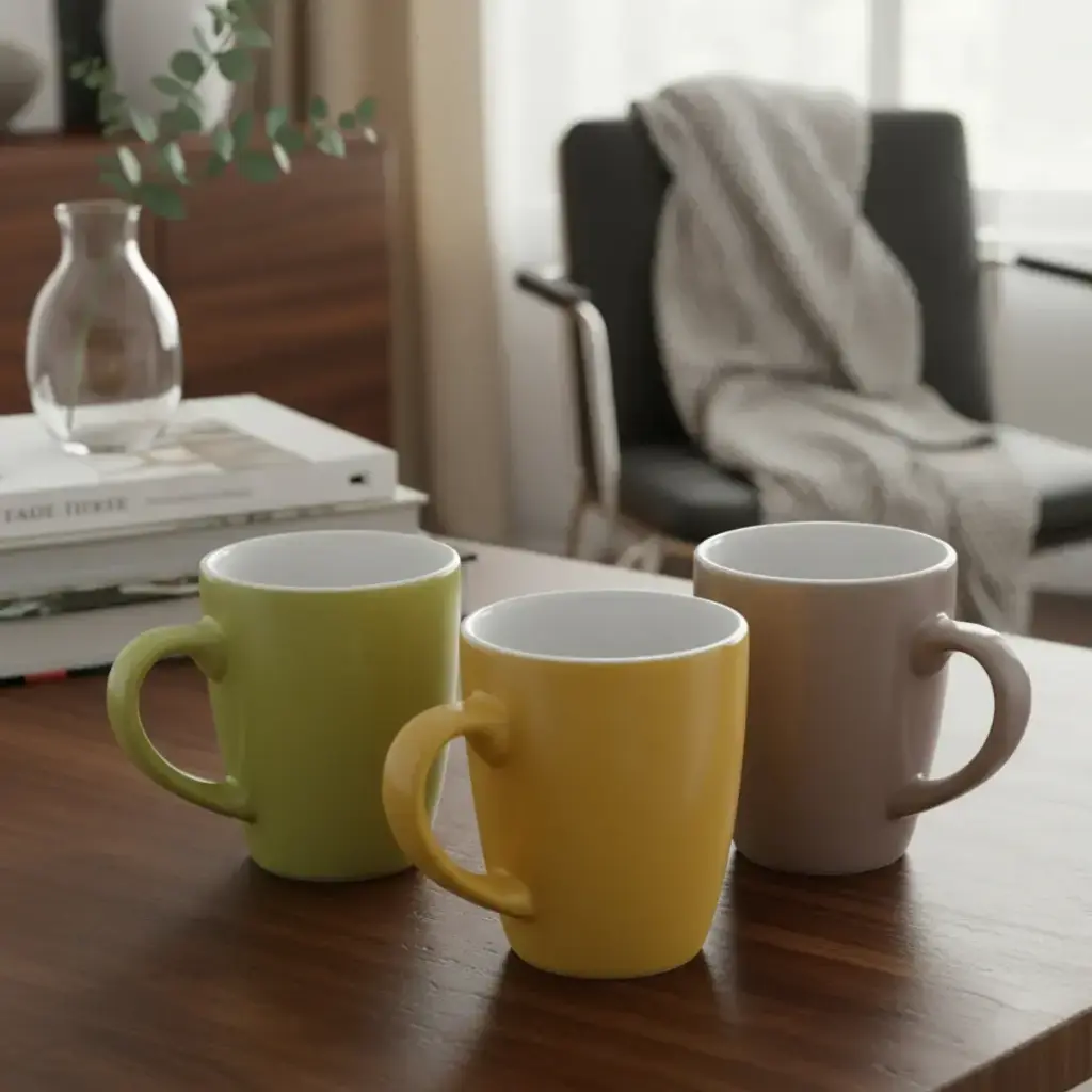 Taza Lisa Grande Para Café Y Te Cerámica Colores 360ml Variado Liso