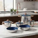 Batería Anabella Royal Haus De Cocina Acero Inoxidable 13 Pz Azul