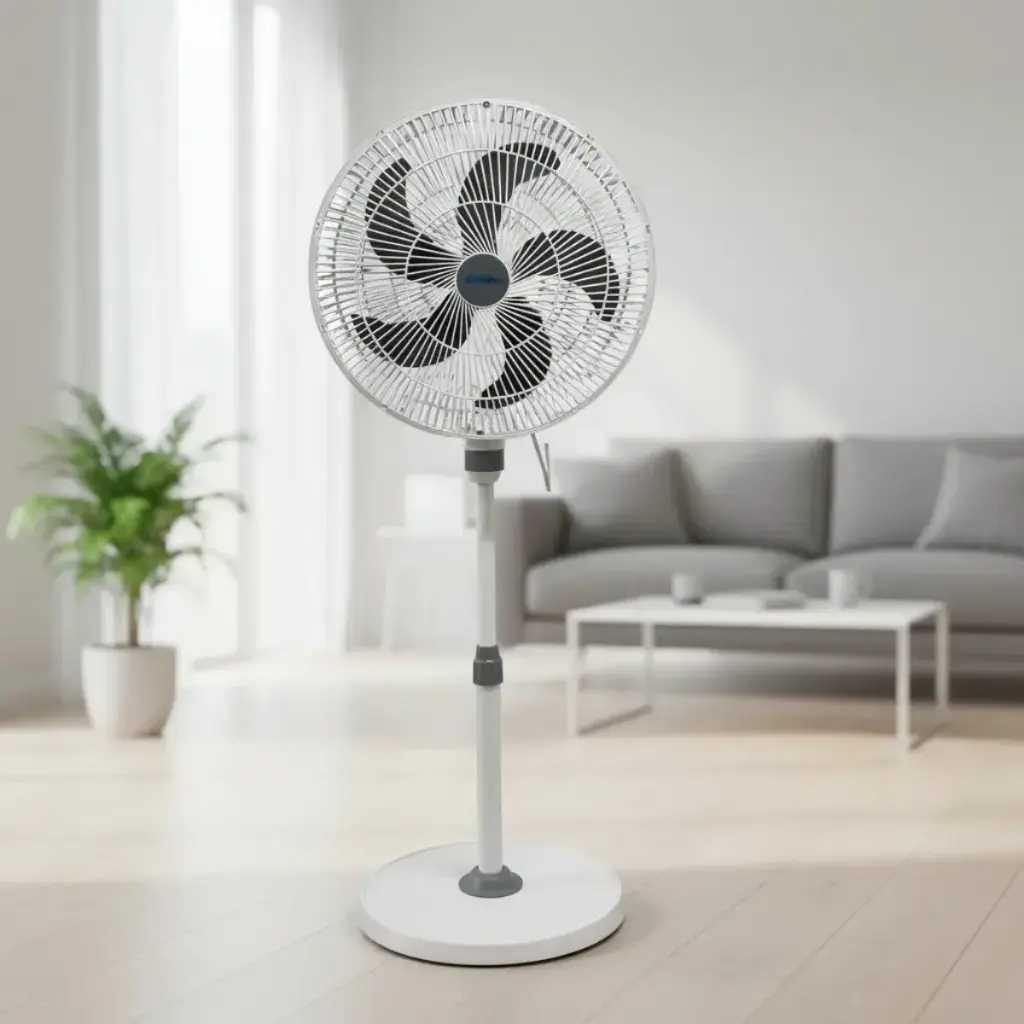 Ventilador De Pedestal Aerotec 16puLG Blanco Vm-16p 3 Vel Cantidad de aspas 5