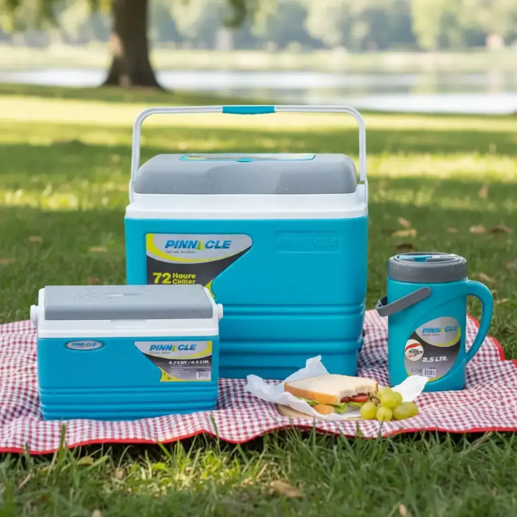 Hieleras 25 Y 4.5lts Y Termo 2.5lts Con Asas Pinnacle Cooler -Azul