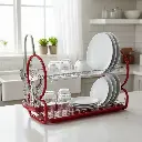 Escurridor De Platos Y Trastes 2 Niveles Art Déco Royal Haus Color Rojo