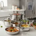 Batería De Cocina Acero Inoxidable 12 Pzs 9 Capas Royal Haus Plateado