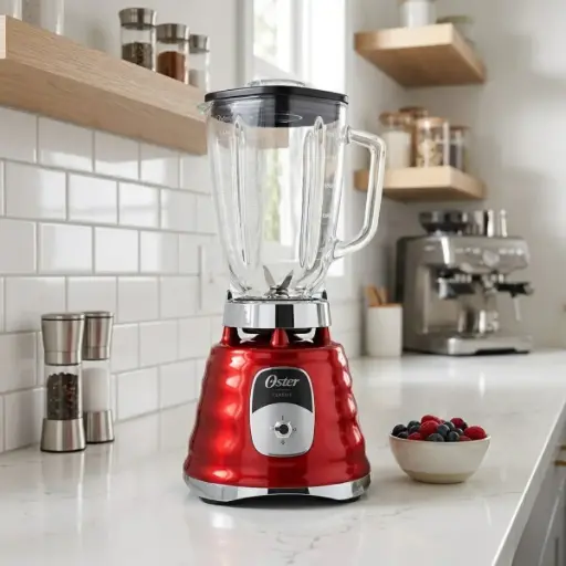 [2114101] LICUADORA 2VEL 1.25LT VASO VIDRIO CLÁSICA METAL ROJO OSTER 2114101