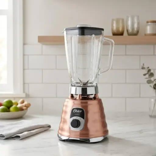 [2114102] Licuadora Oster Clásica con Perilla Ergonómica 3 Velocidades Rosa Cobre