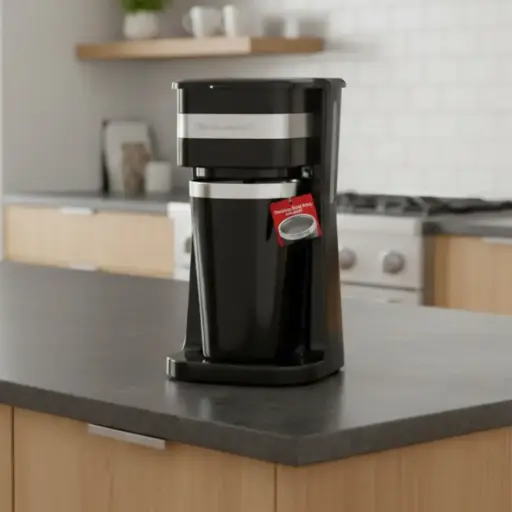 [EHC113] Elite Gourmet - Cafetera compacta personal de una sola reserva incluye taza de viaje térmica interior de acero inoxidable